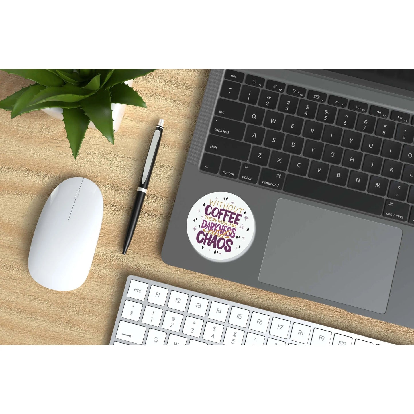 No Coffee=Darkness and Chaos Vinyl Sticker