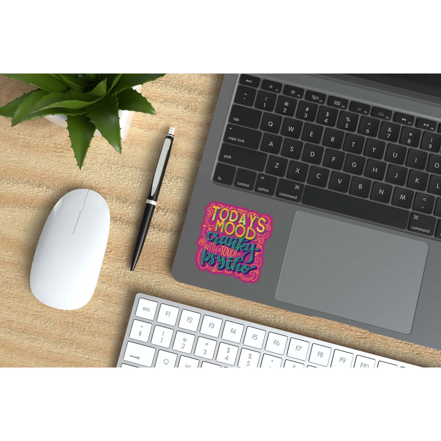 Today's Mood: Cranky with a touch of Psycho Vinyl Sticker