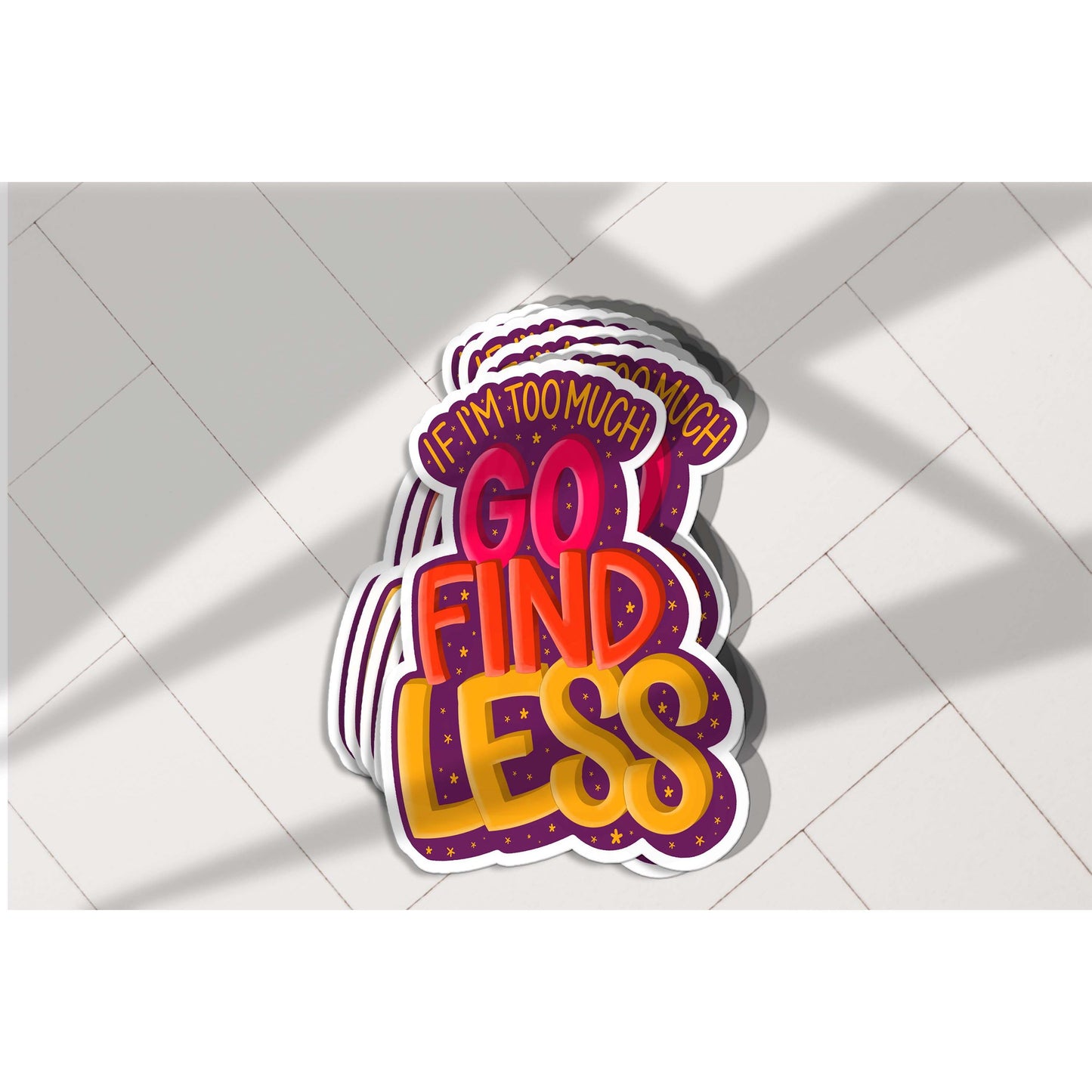 Go Find Less Vinyl Sticker