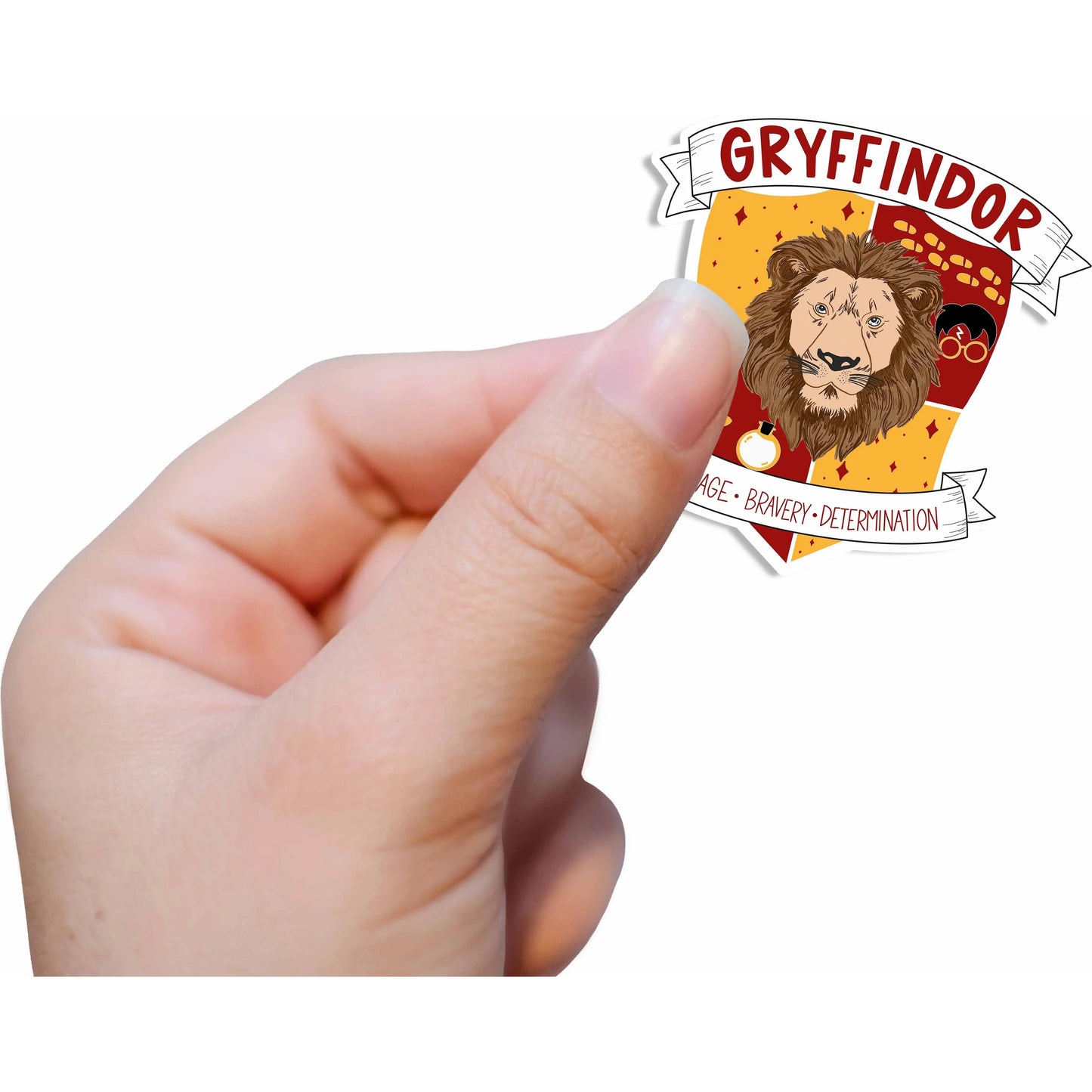 Tan Gryffindor Crest Vinyl Sticker-Harry Potter