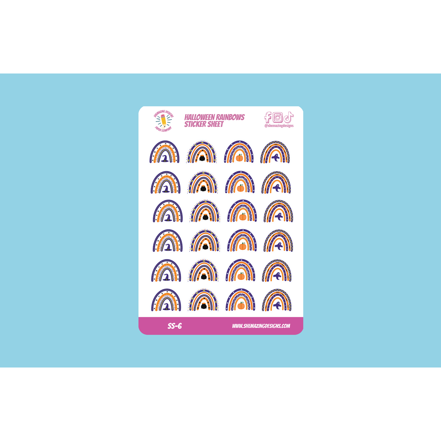 Halloween Rainbows Sticker Sheet