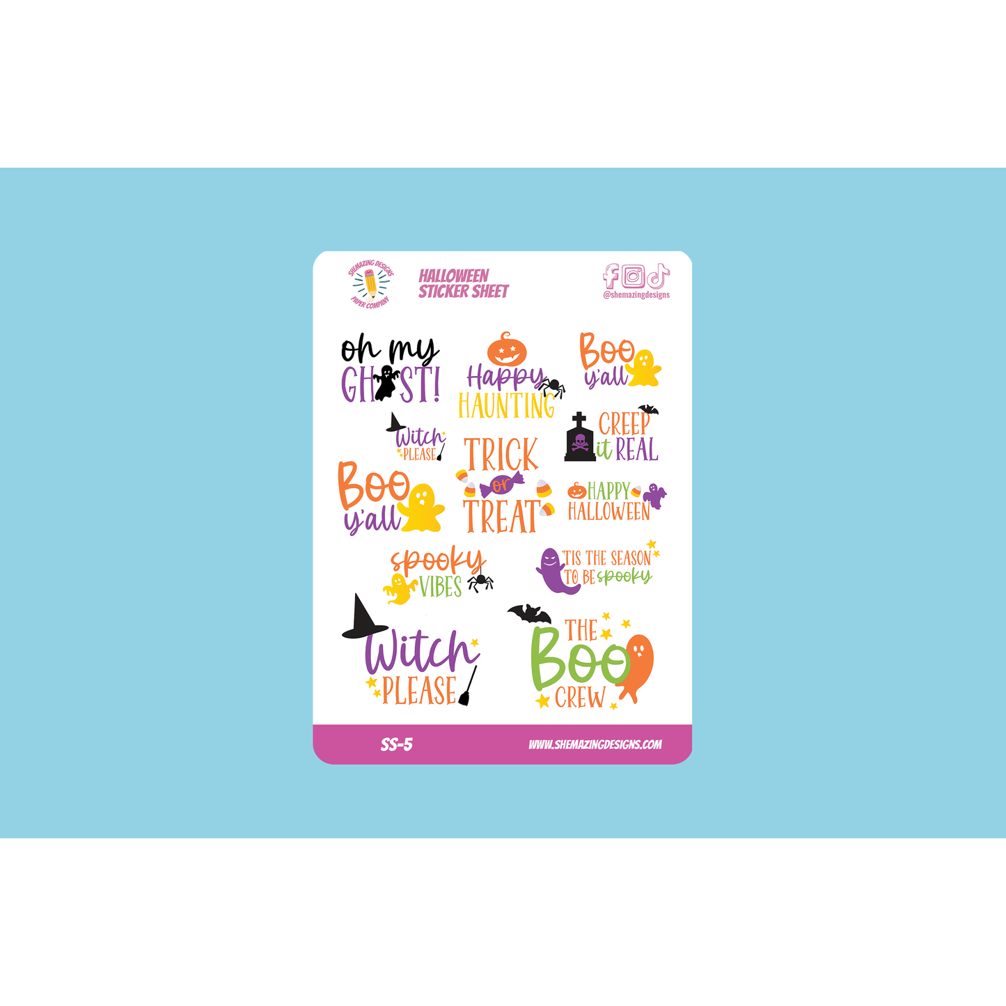 Halloween Phrases Sticker Sheet