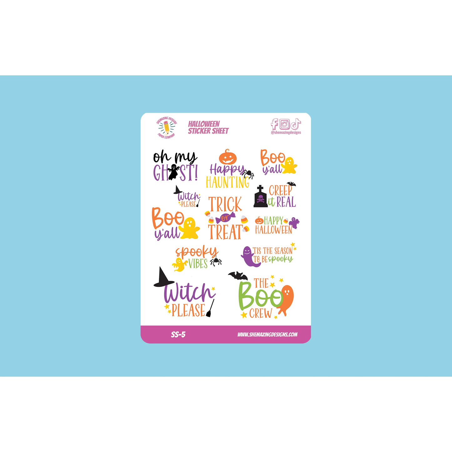 Halloween Phrases Sticker Sheet