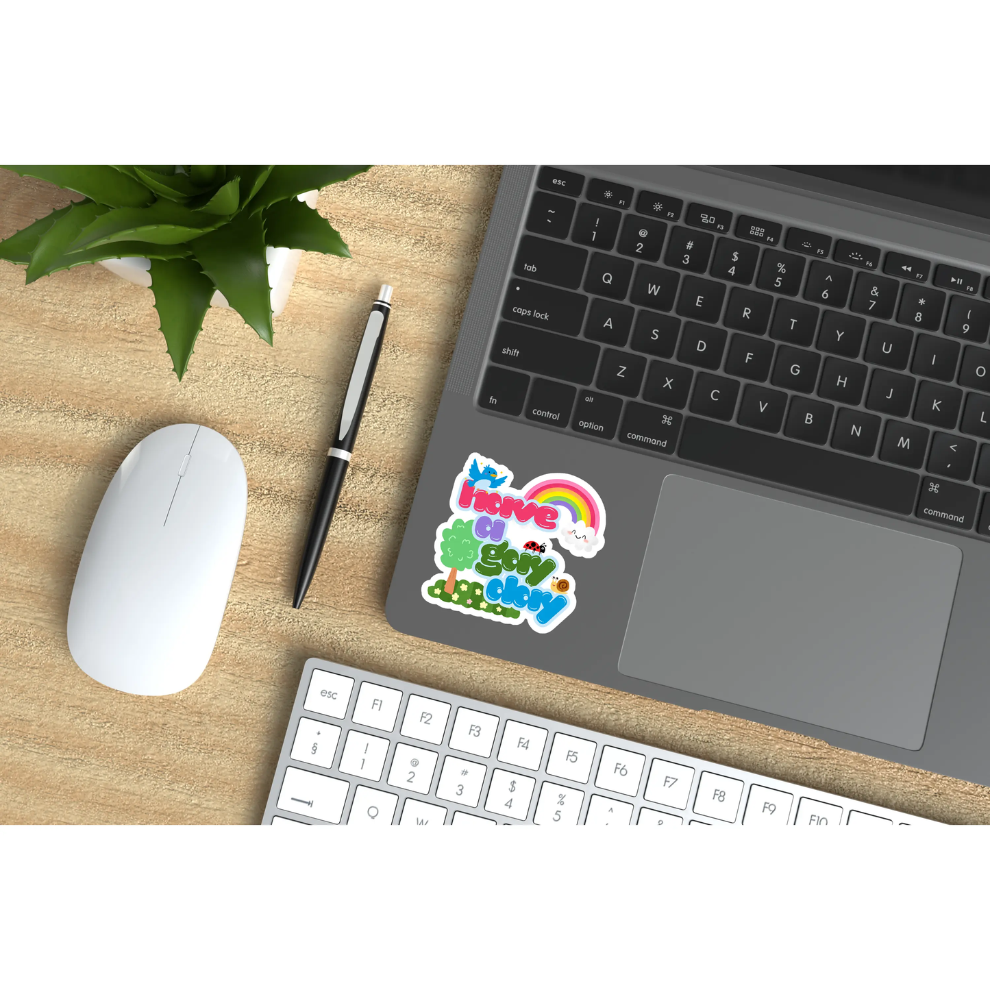 Dim Gray Have a Gay Day Vinyl Sticker – Funny Rainbow Pride Decal