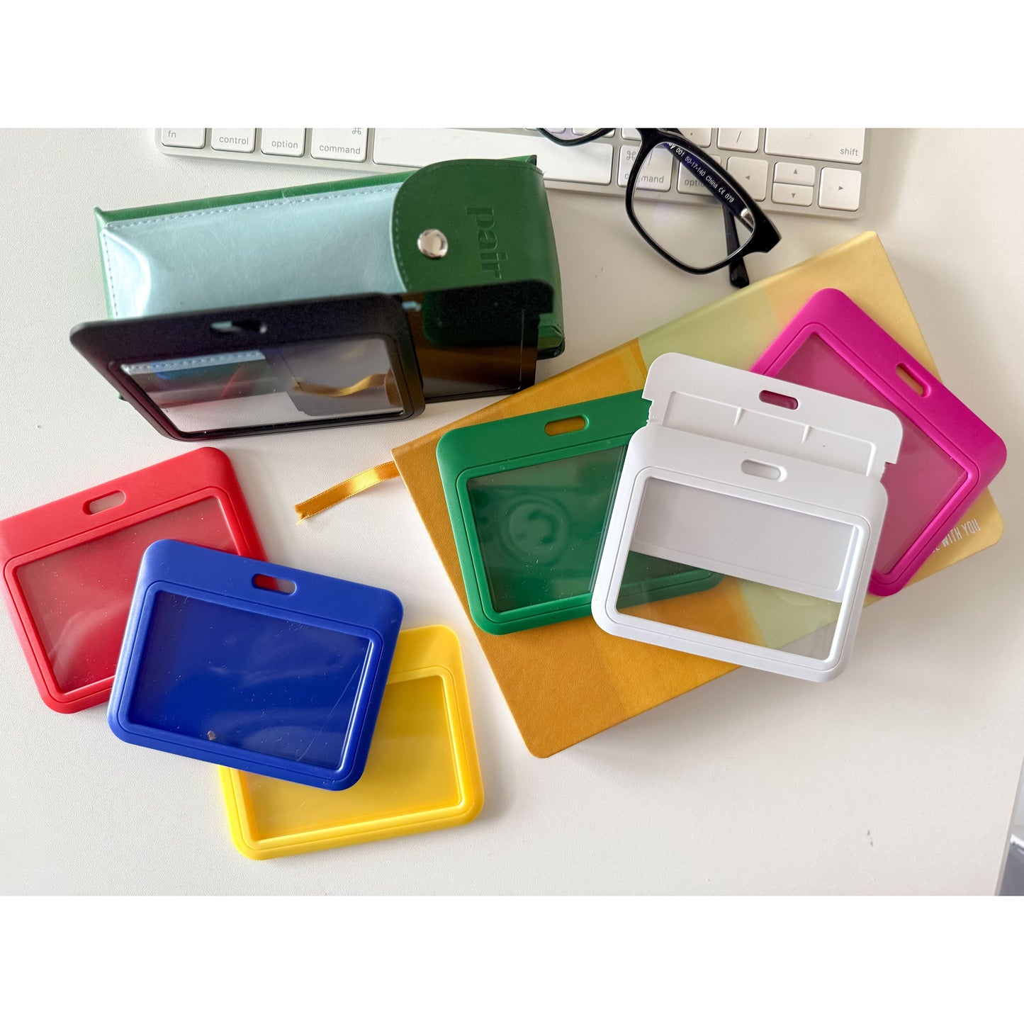 Premium 2-Card Badge Holder with Thumb Slot – Vertical & Horizontal – Hard Polycarbonate, Fits Standard Credit-Size Cards