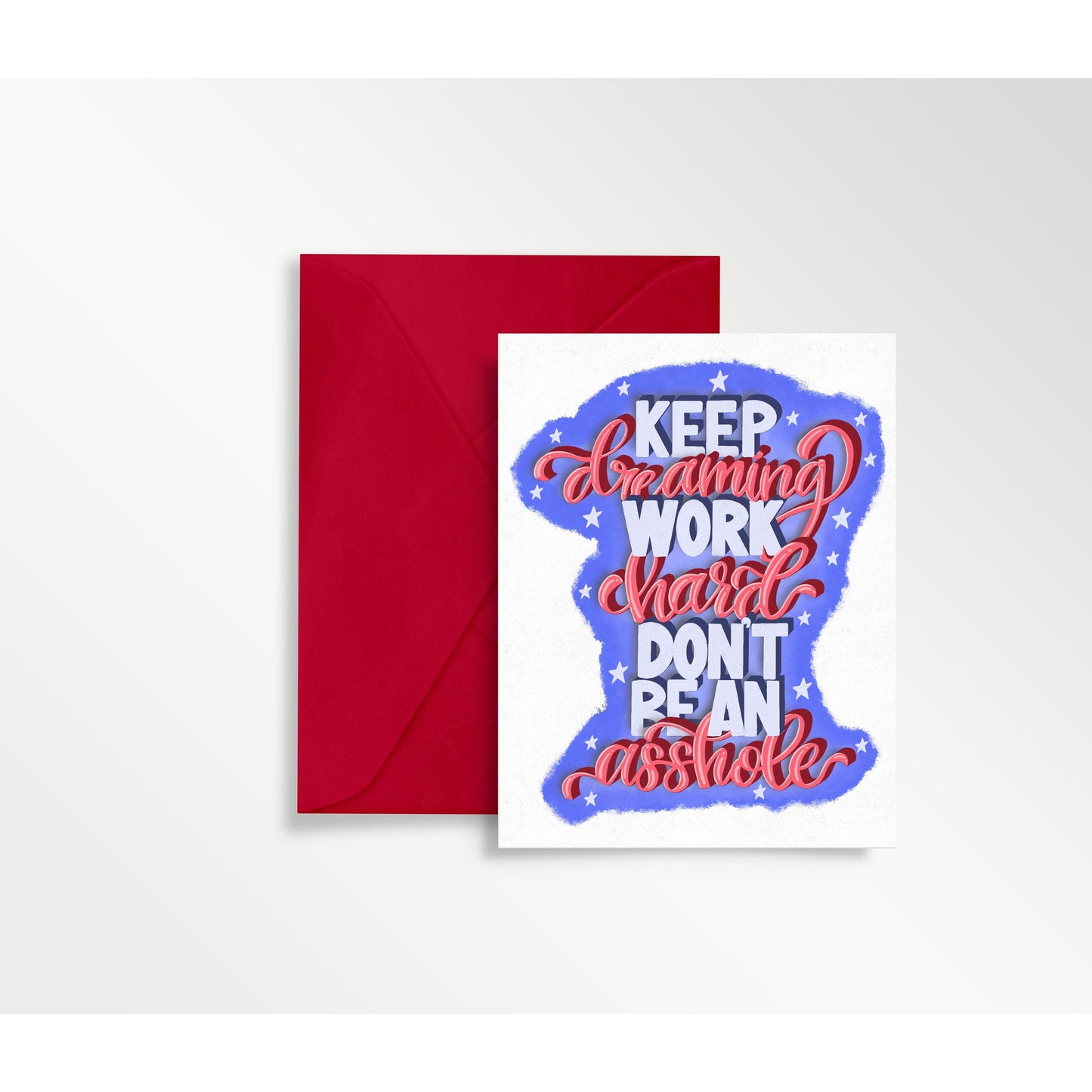 Funny Graduation Card - Keep Dreaming, Work Hard, Don't Be an Asshole
