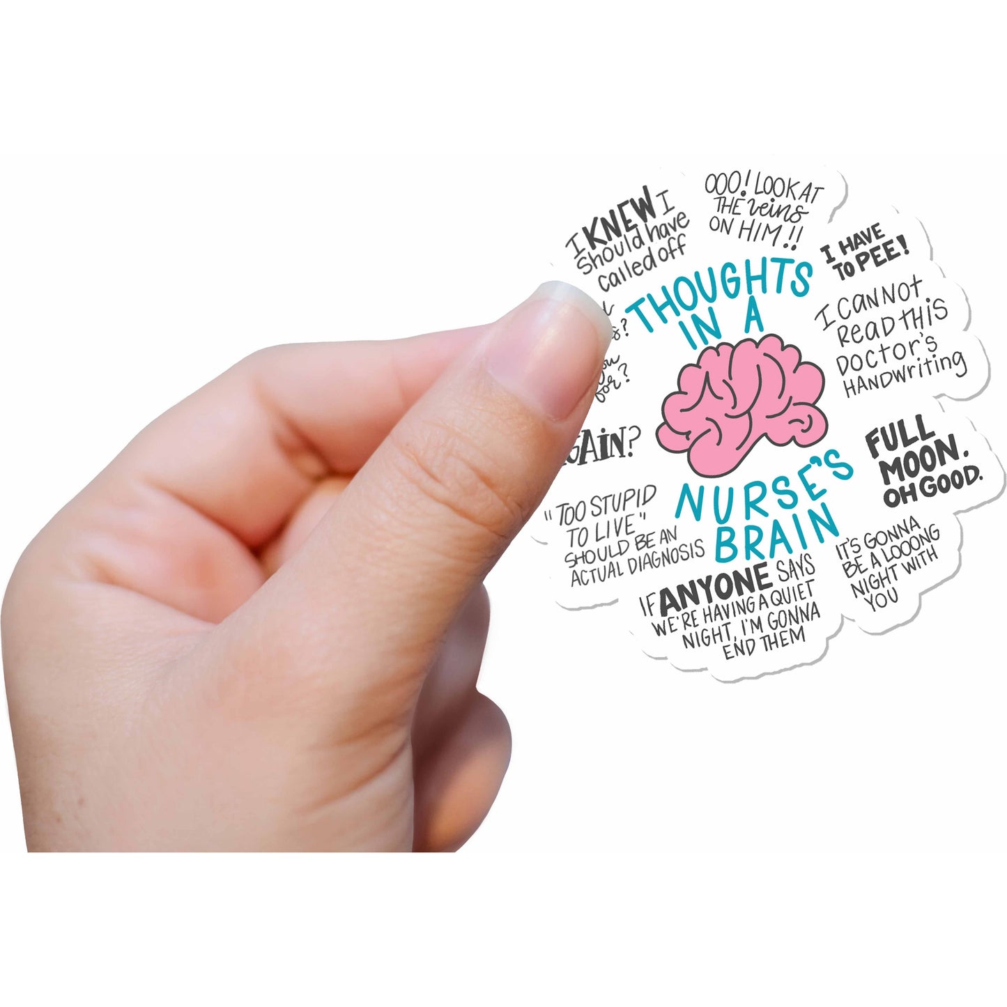 Nurse Thoughts - Nurse Brain Vinyl Sticker