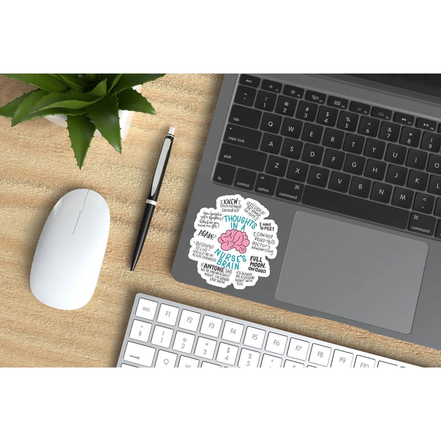 Nurse Thoughts - Nurse Brain Vinyl Sticker