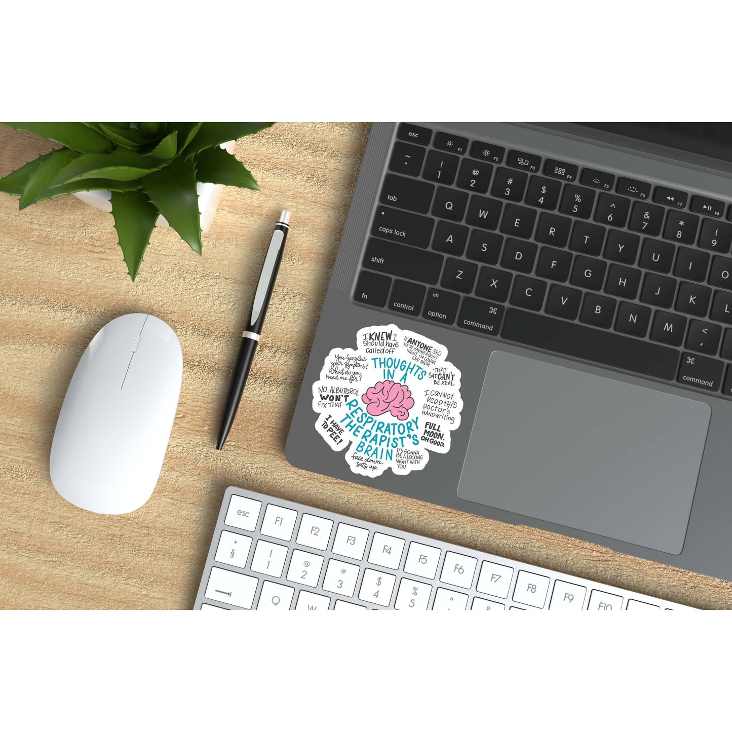 Respiratory Therapist's Thoughts - RT Brain Vinyl Sticker