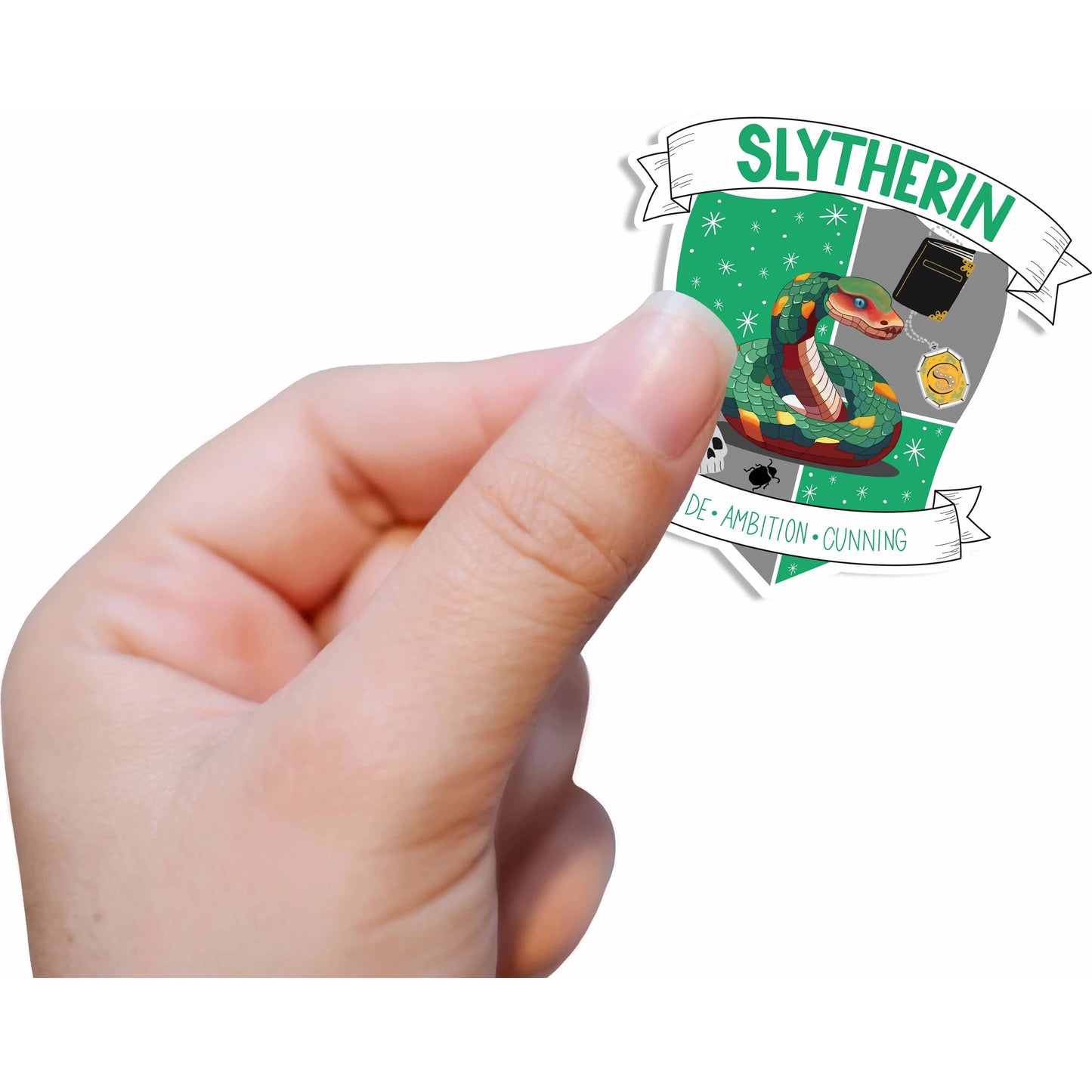 Tan Slytherin Crest Vinyl Sticker-Harry Potter