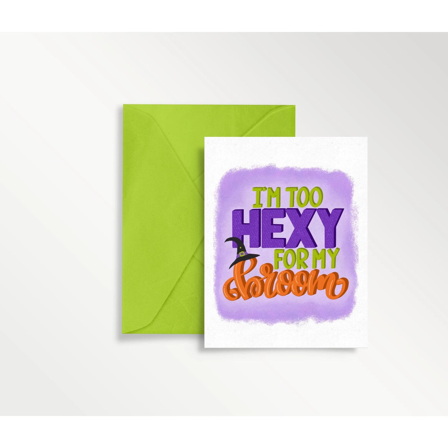 White Smoke Halloween Card funny | Too Hexy for My Broom