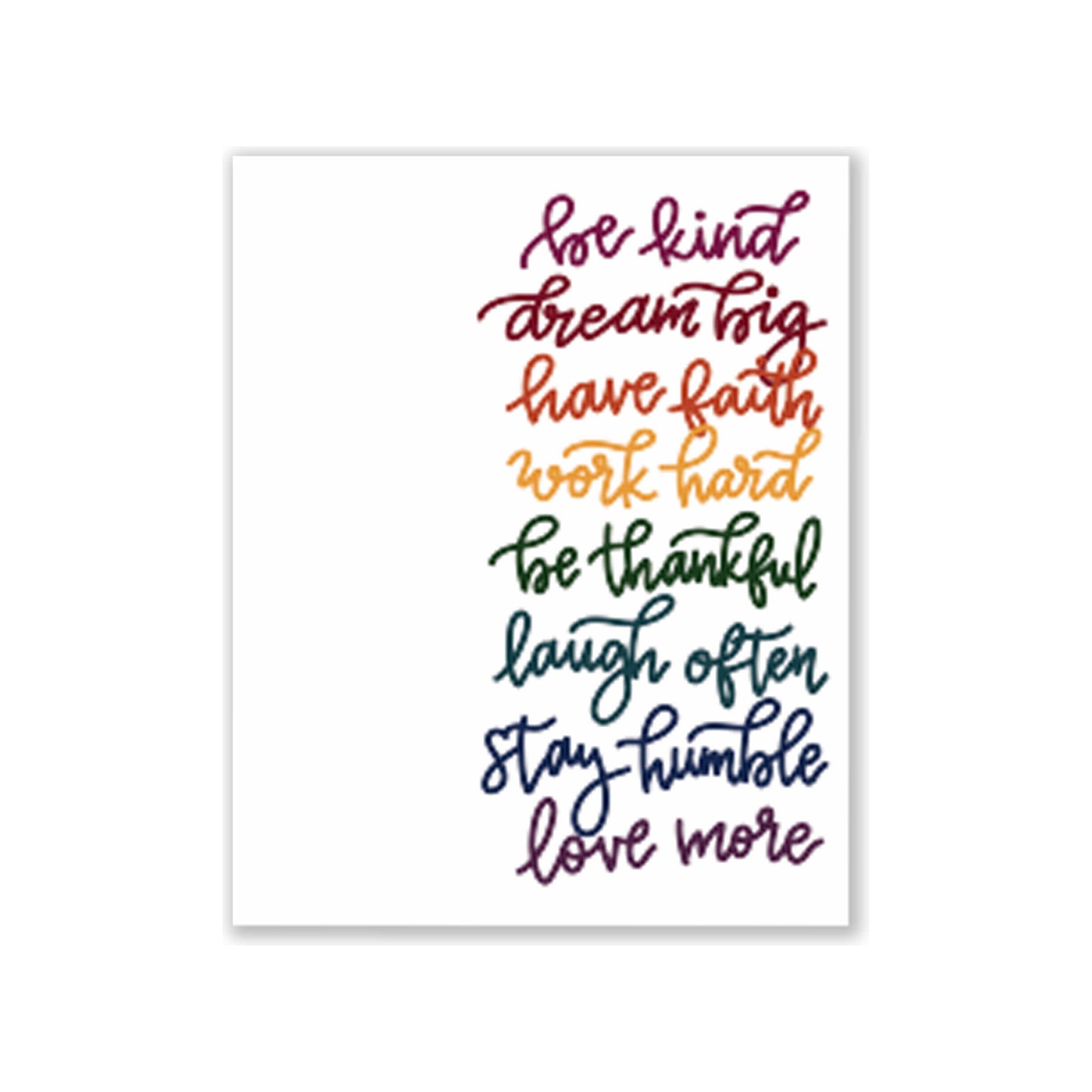 Words to Live By Vinyl Sticker