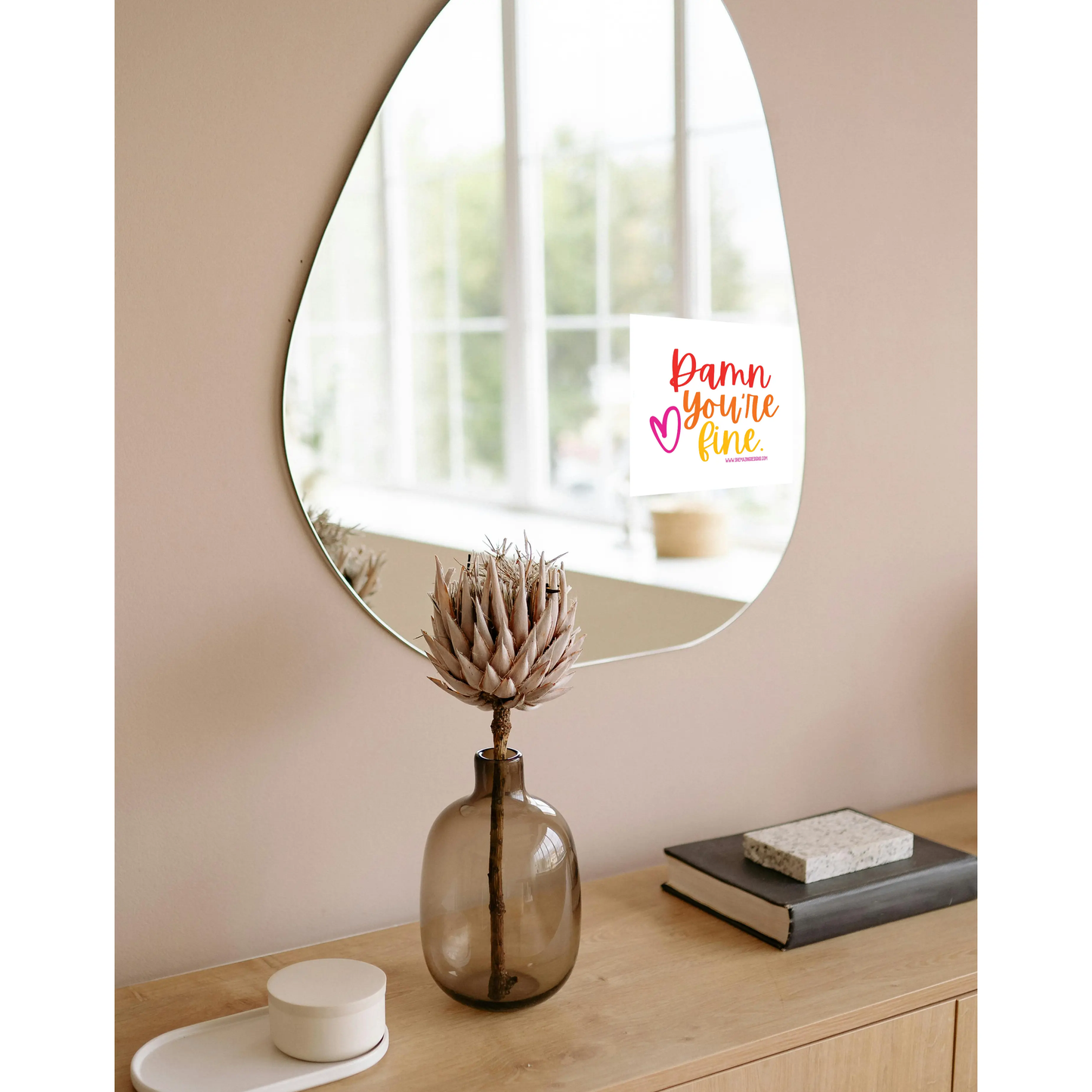 Damn, You're Fine Mirror Cling Decal