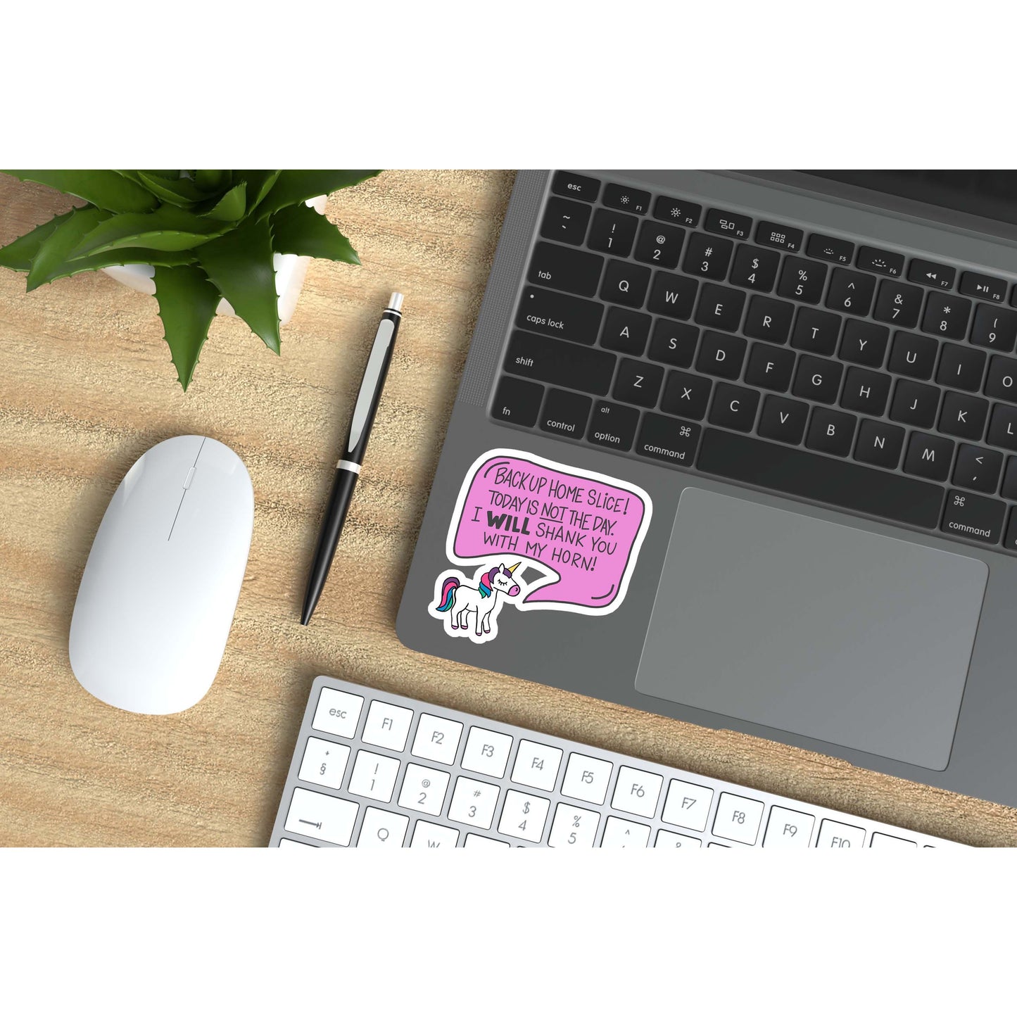 Today Is Not the Day (I will shank you with my horn) Unicorn Vinyl Sticker