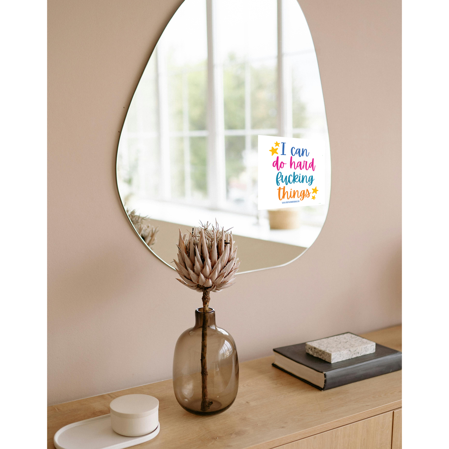 I Can Do Hard Fucking Things Mirror Cling Decal