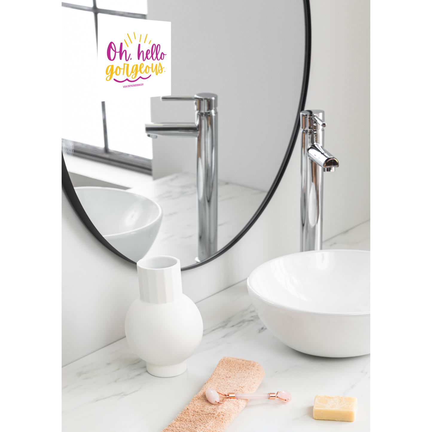 Oh Hello Gorgeous Mirror Cling Decal
