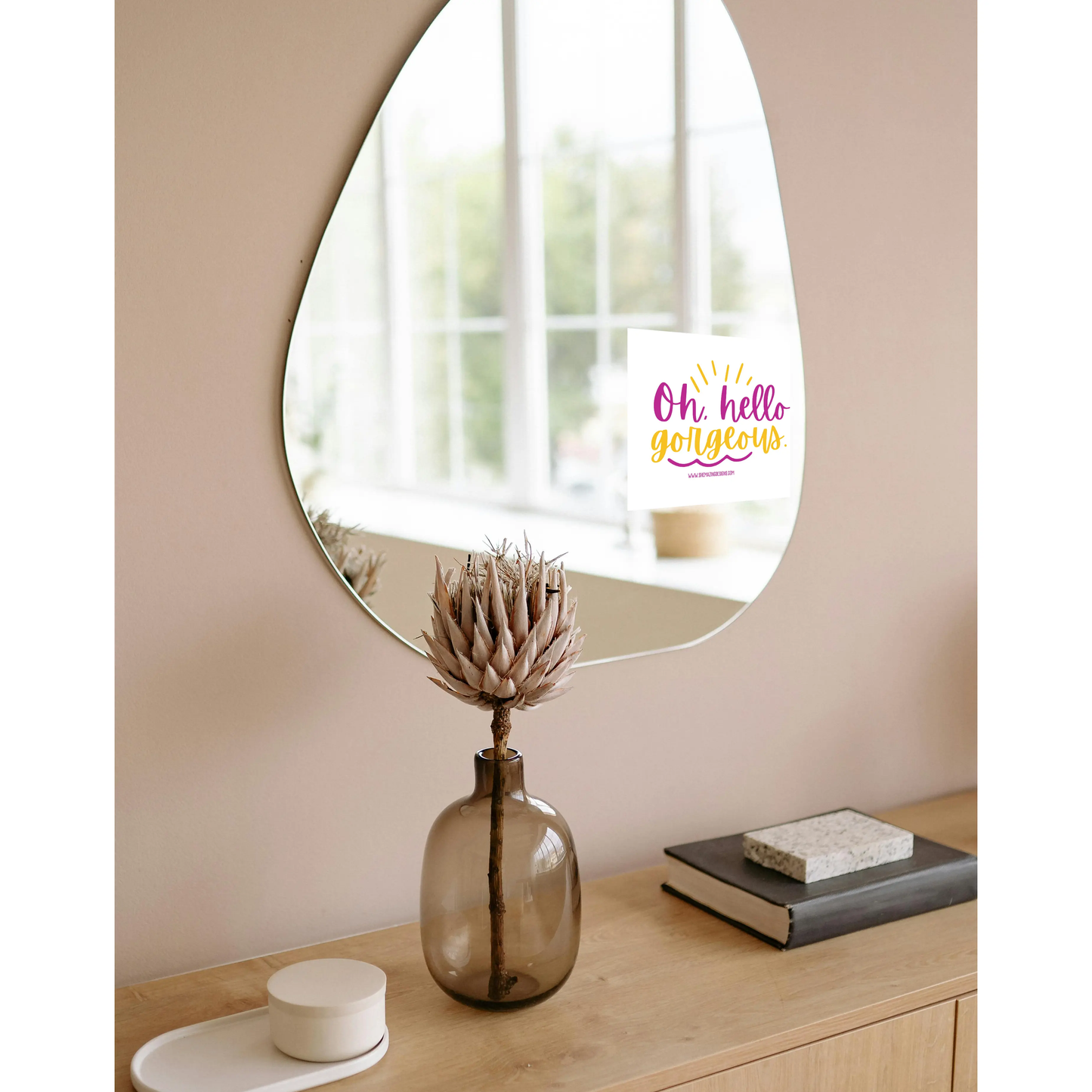 Oh Hello Gorgeous Mirror Cling Decal