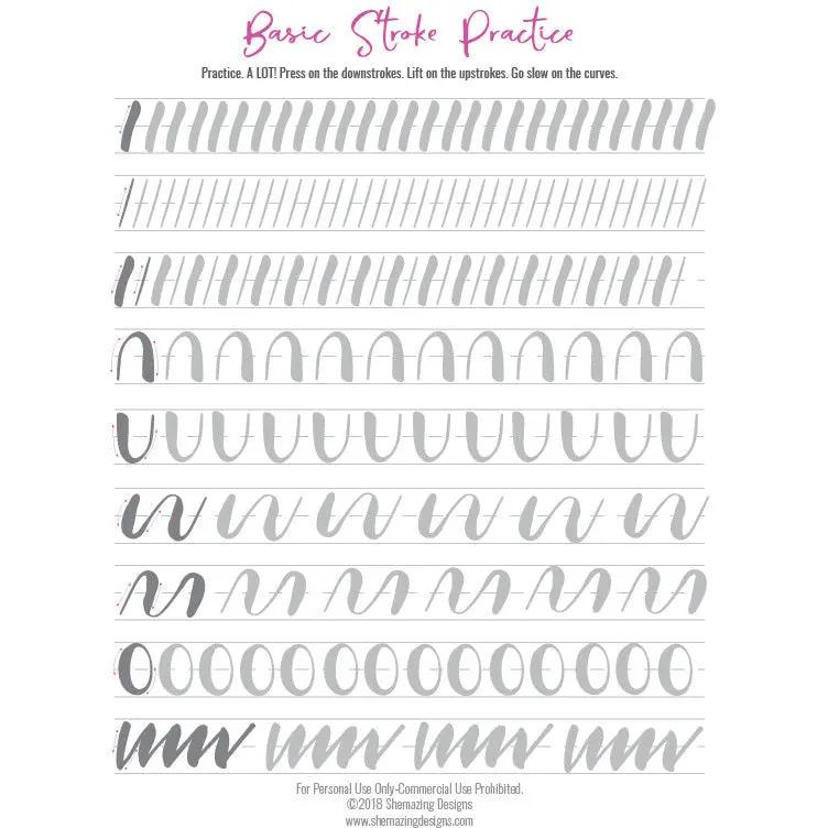 Light Gray Basic Strokes Practice