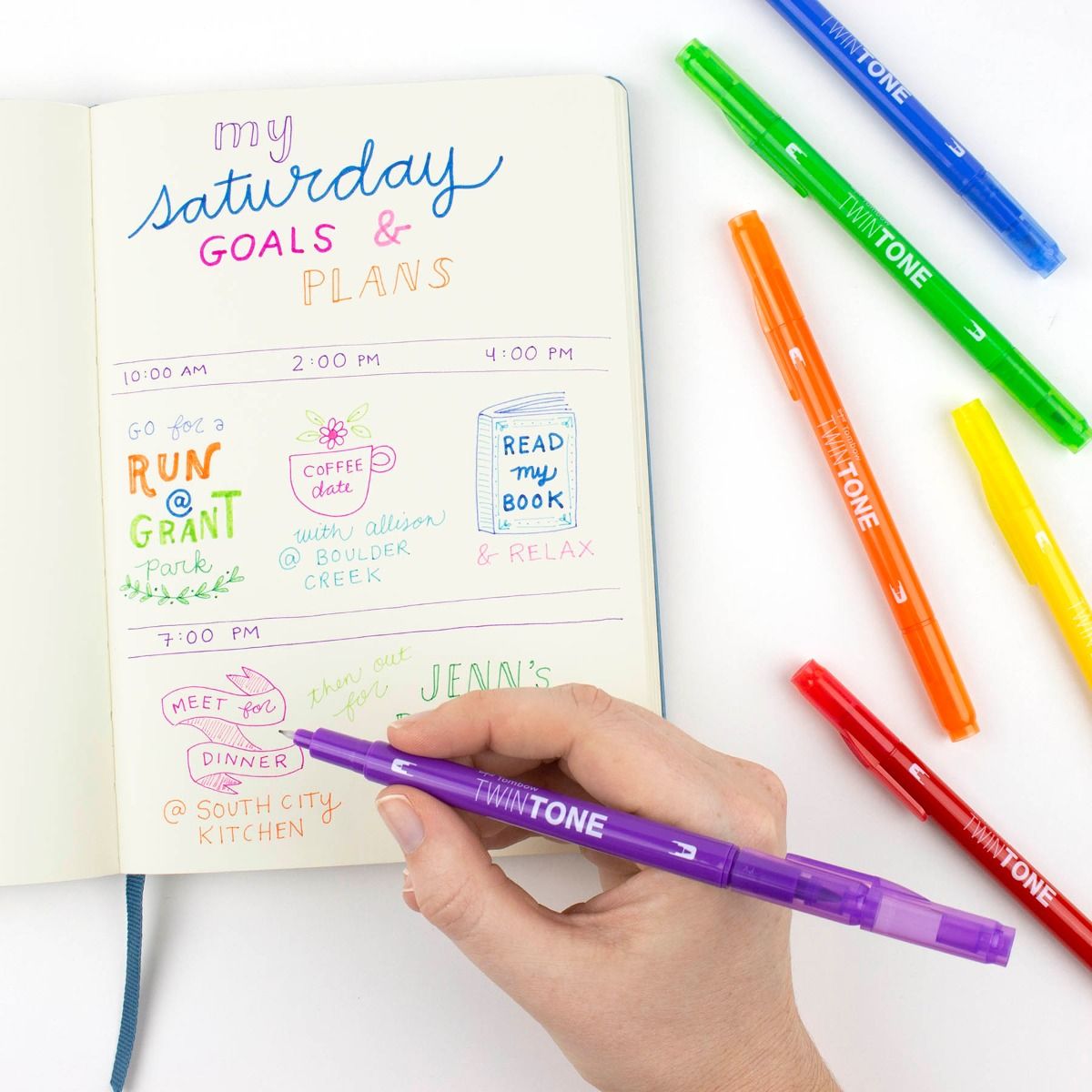 Tombow TwinTone Marker Set, 6-Pack