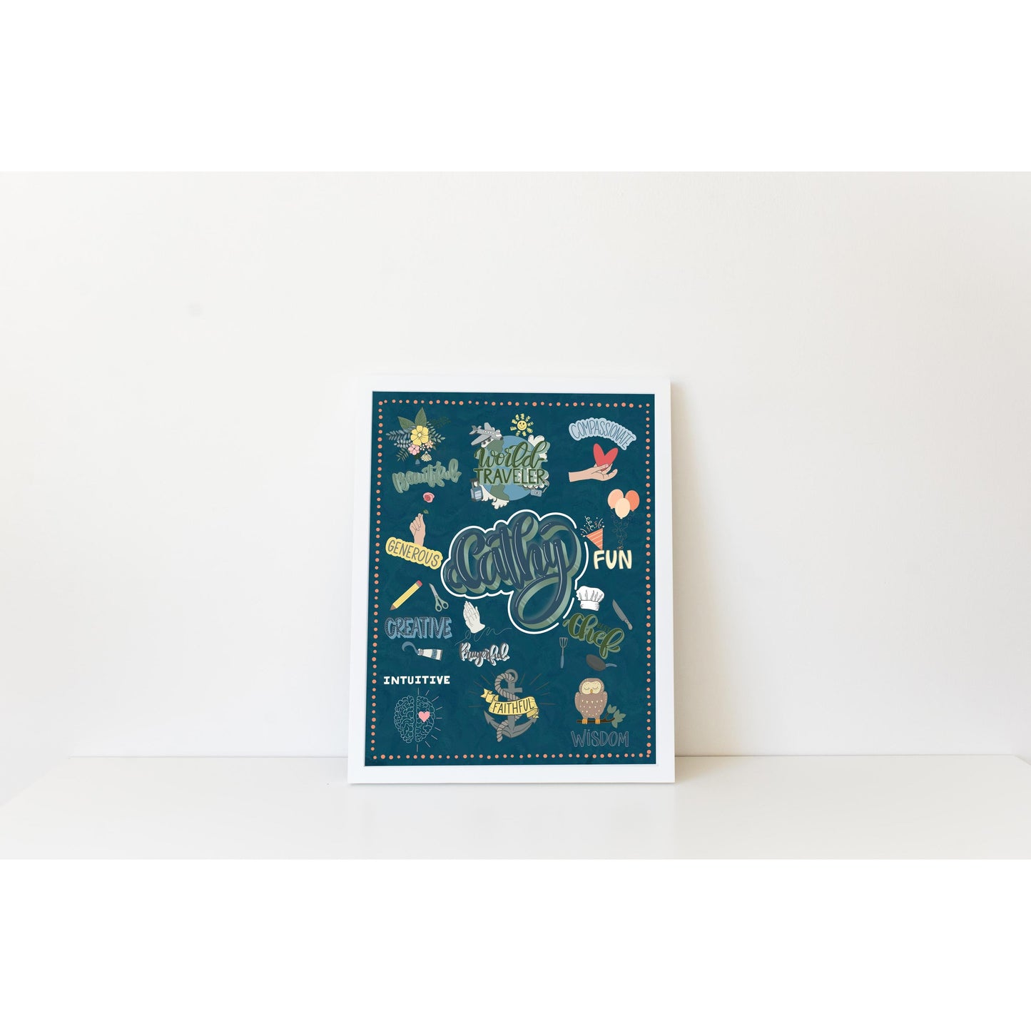 Unique Personalized Gift - Sketch Note Personal Attributes Print - COMMISSION ONLY