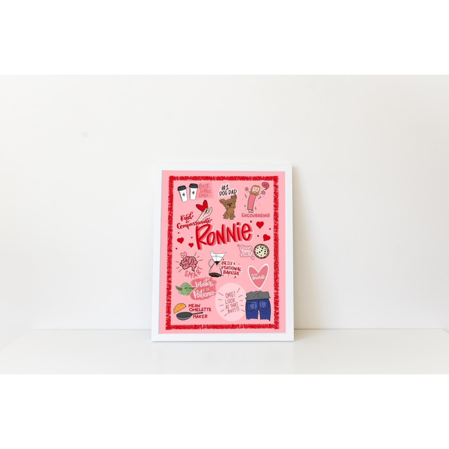Unique Personalized Gift - Sketch Note Personal Attributes Print - COMMISSION ONLY