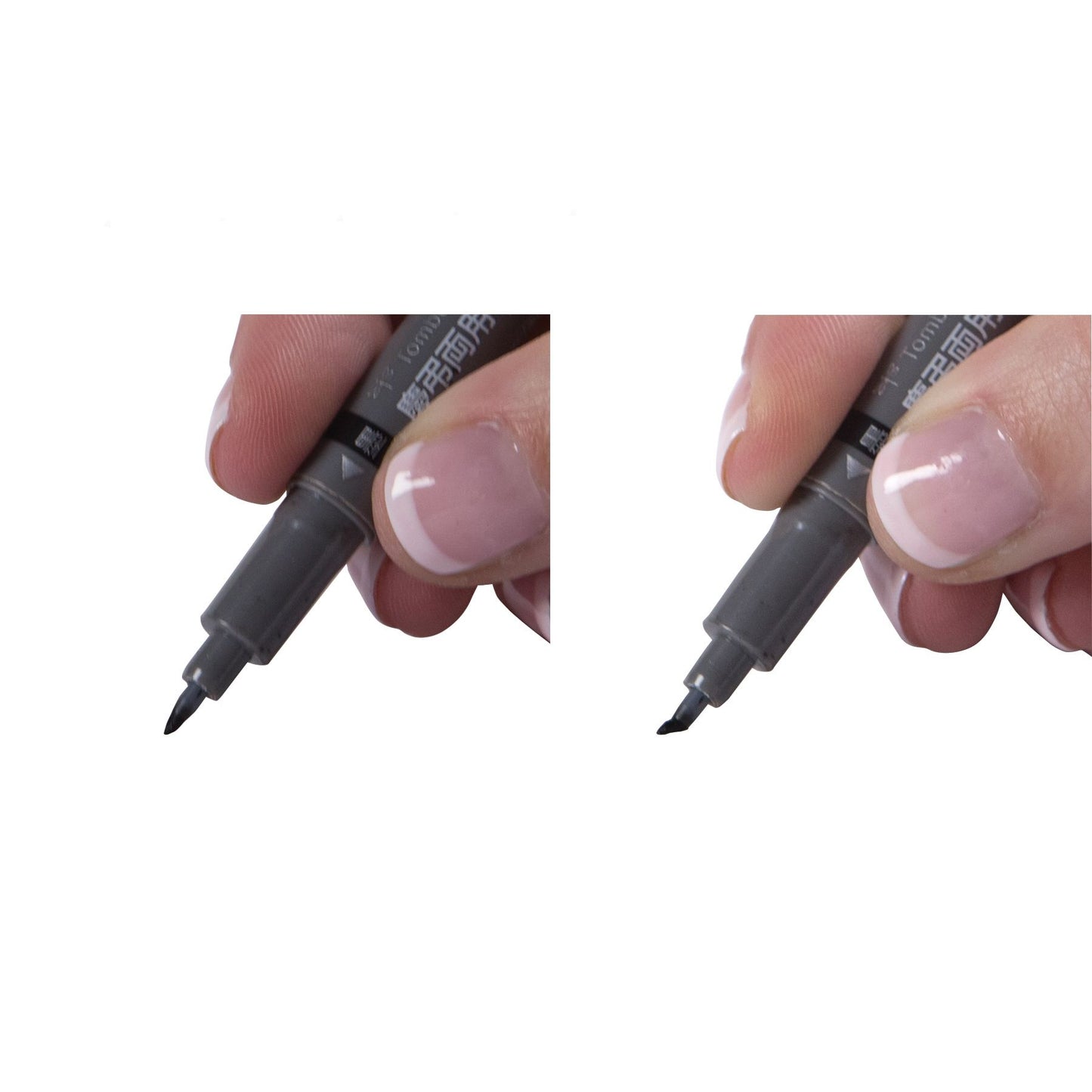 Tombow Fudenosuke Brush Pen, Twin Tip, Black-Gray