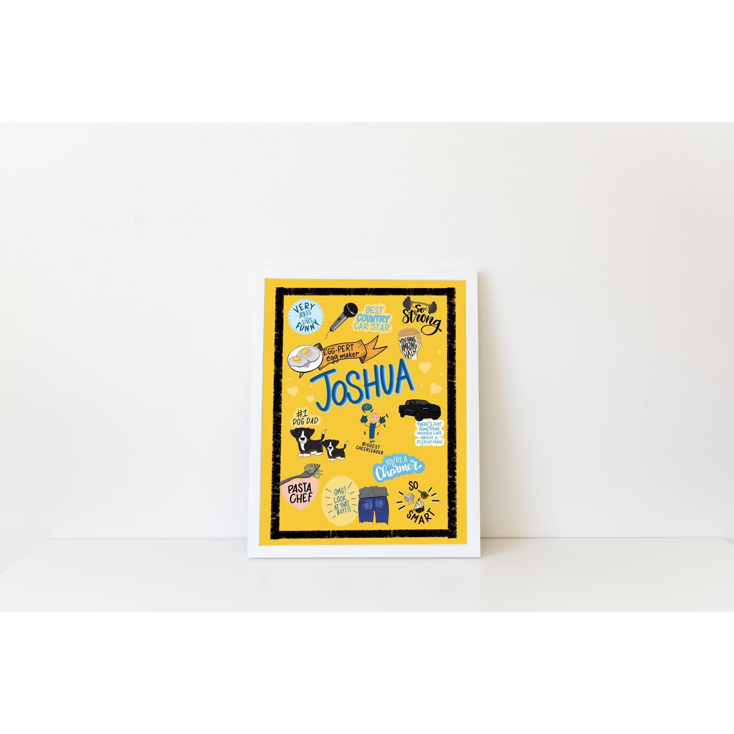Unique Personalized Gift - Sketch Note Personal Attributes Print - COMMISSION ONLY