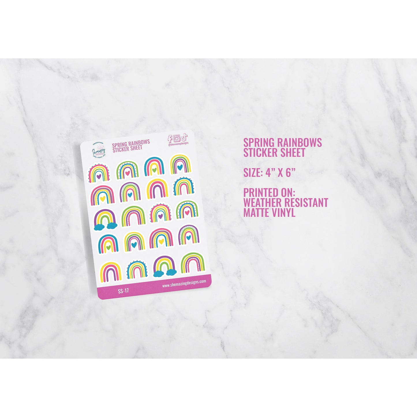 Spring Rainbows Sticker Sheet