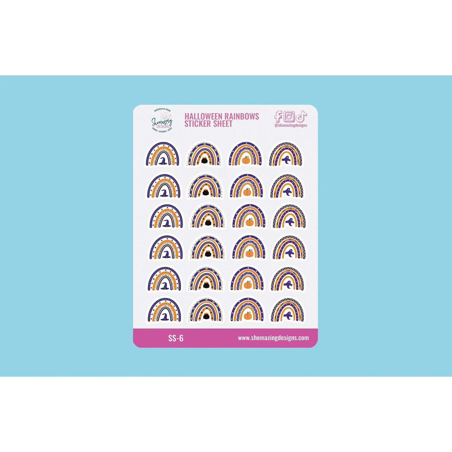 Halloween Rainbows Sticker Sheet