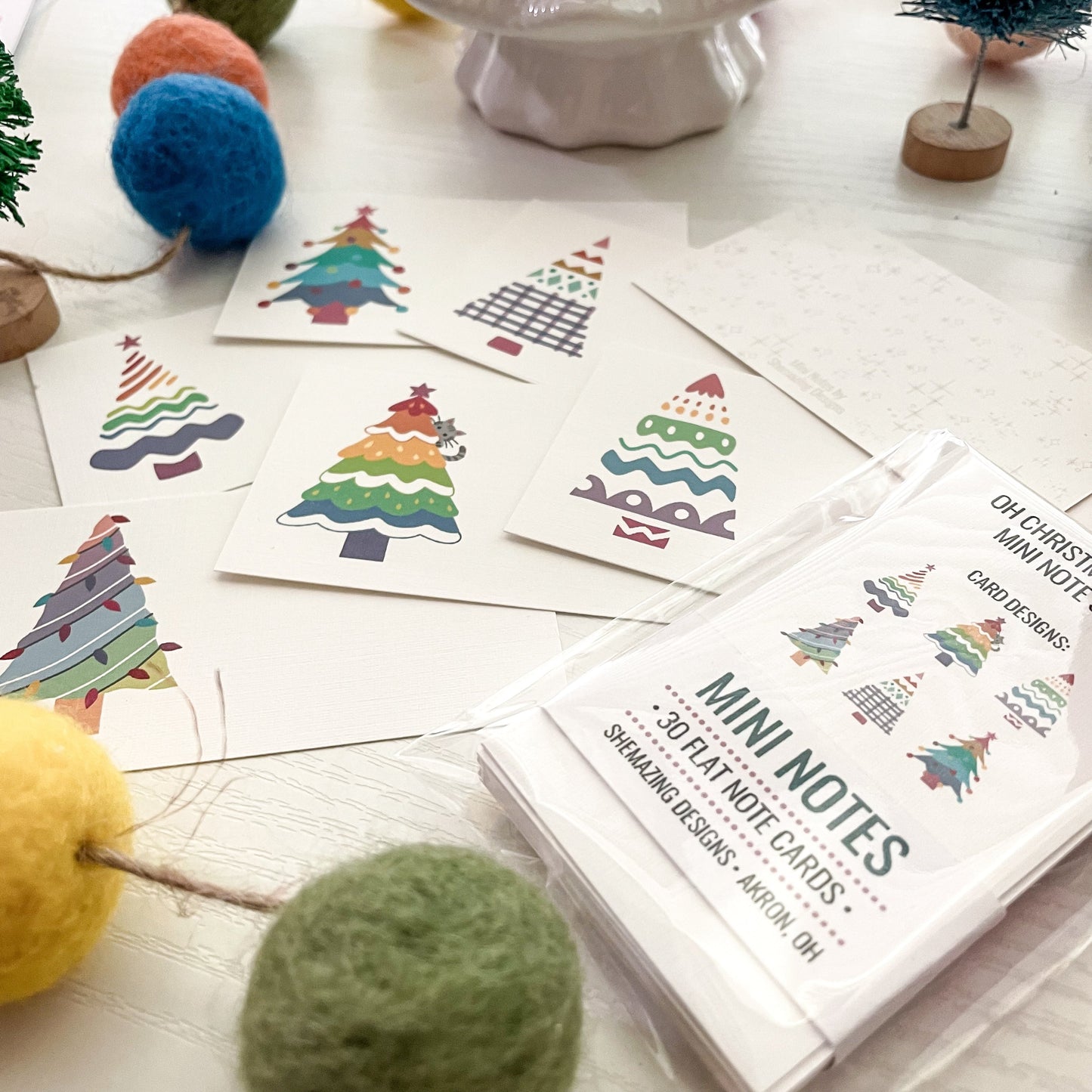 RETIRING - Oh Christmas Tree (Rainbow) - Mini Note Set