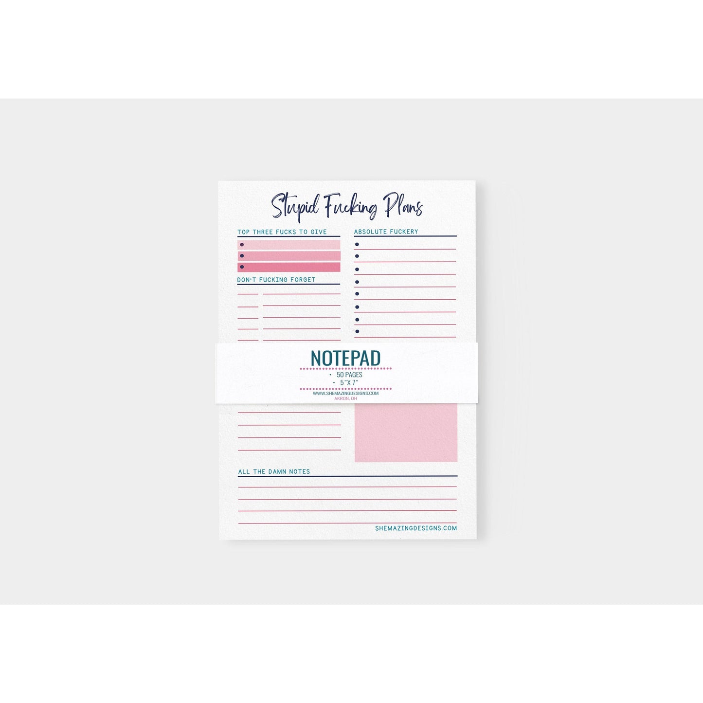 Stupid Fucking Plans Notepad - 5x7