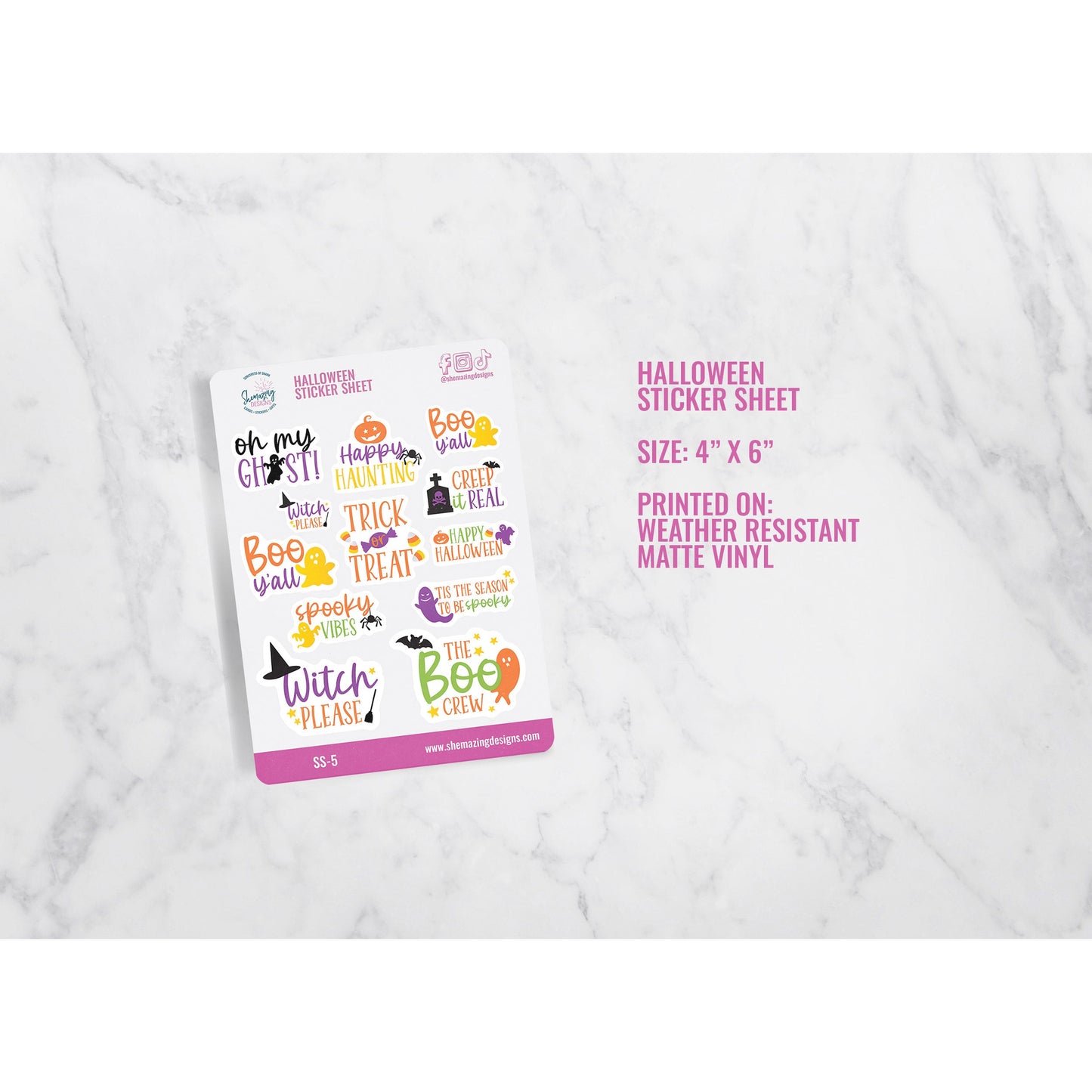 Halloween Phrases Sticker Sheet