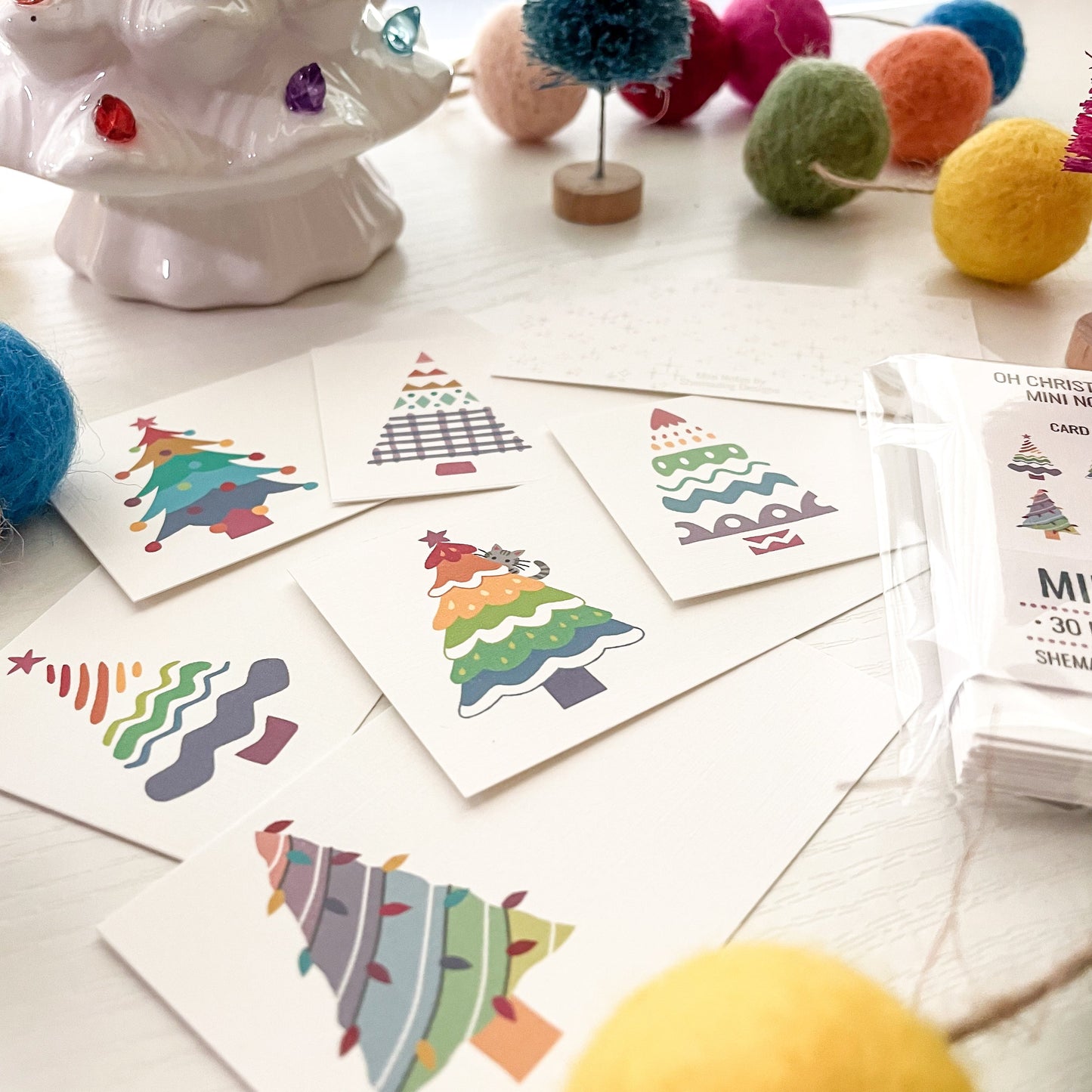 RETIRING - Oh Christmas Tree (Rainbow) - Mini Note Set