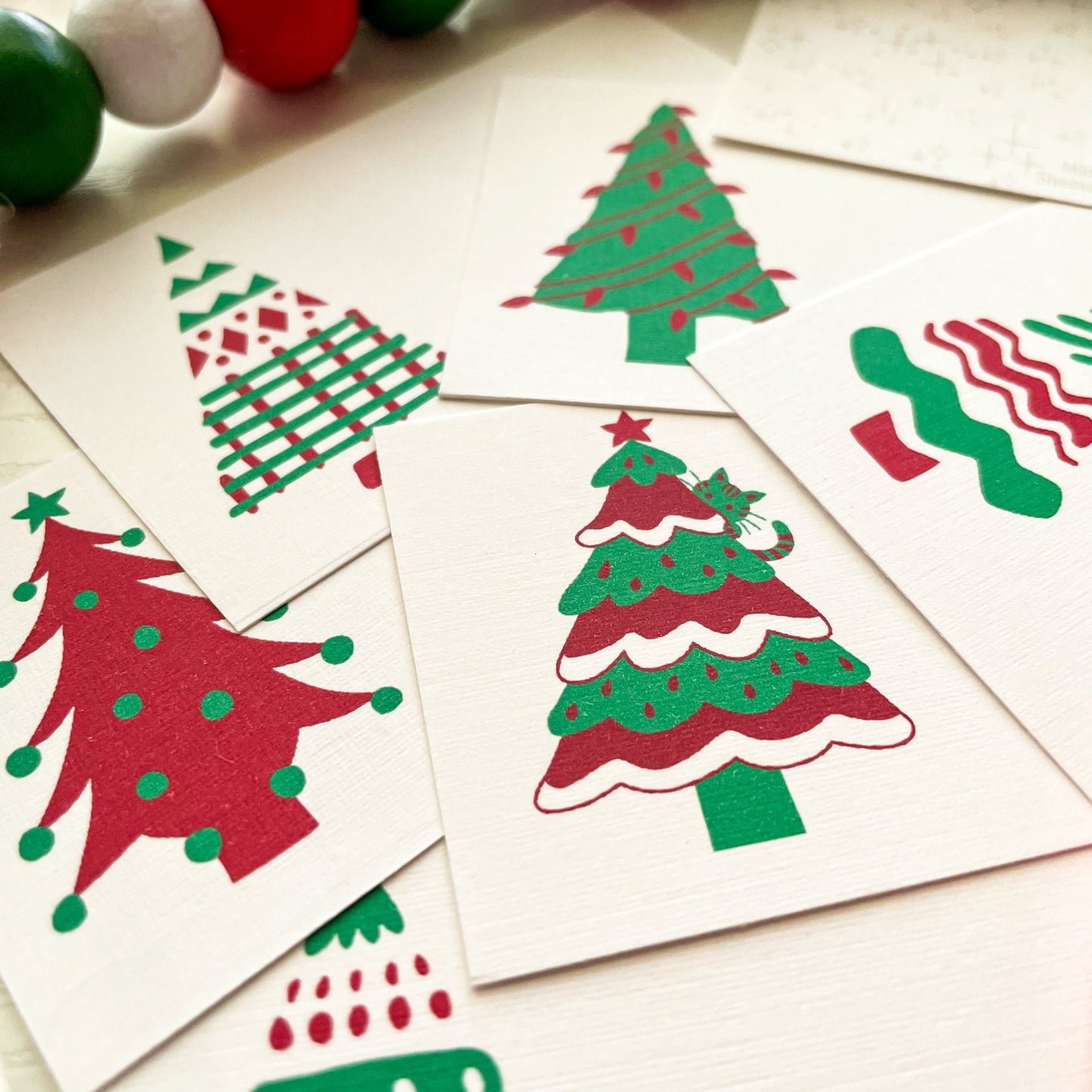 RETIRING - Oh Christmas Tree (Red-White-Green) - Mini Note Set