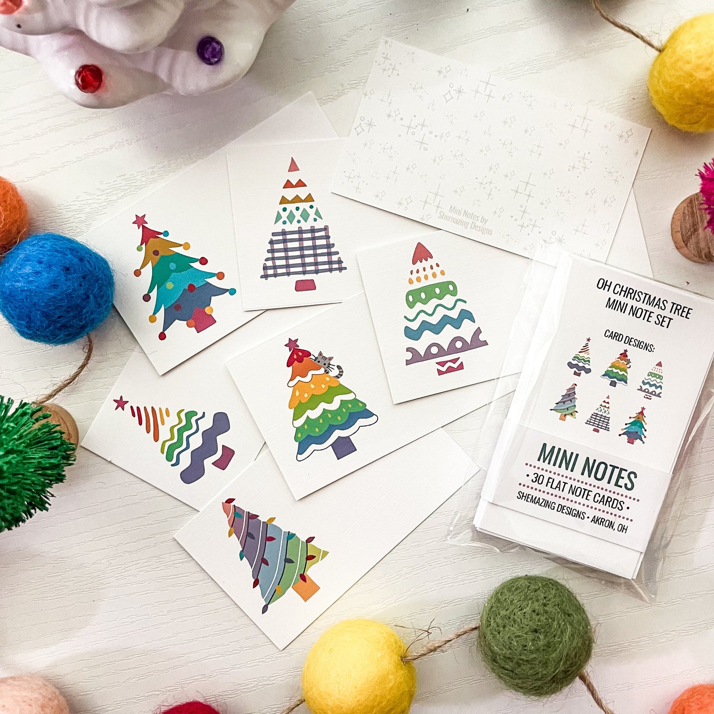 RETIRING - Oh Christmas Tree (Rainbow) - Mini Note Set