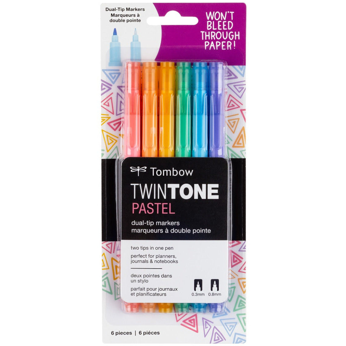 Tombow TwinTone Marker Set, 6-Pack