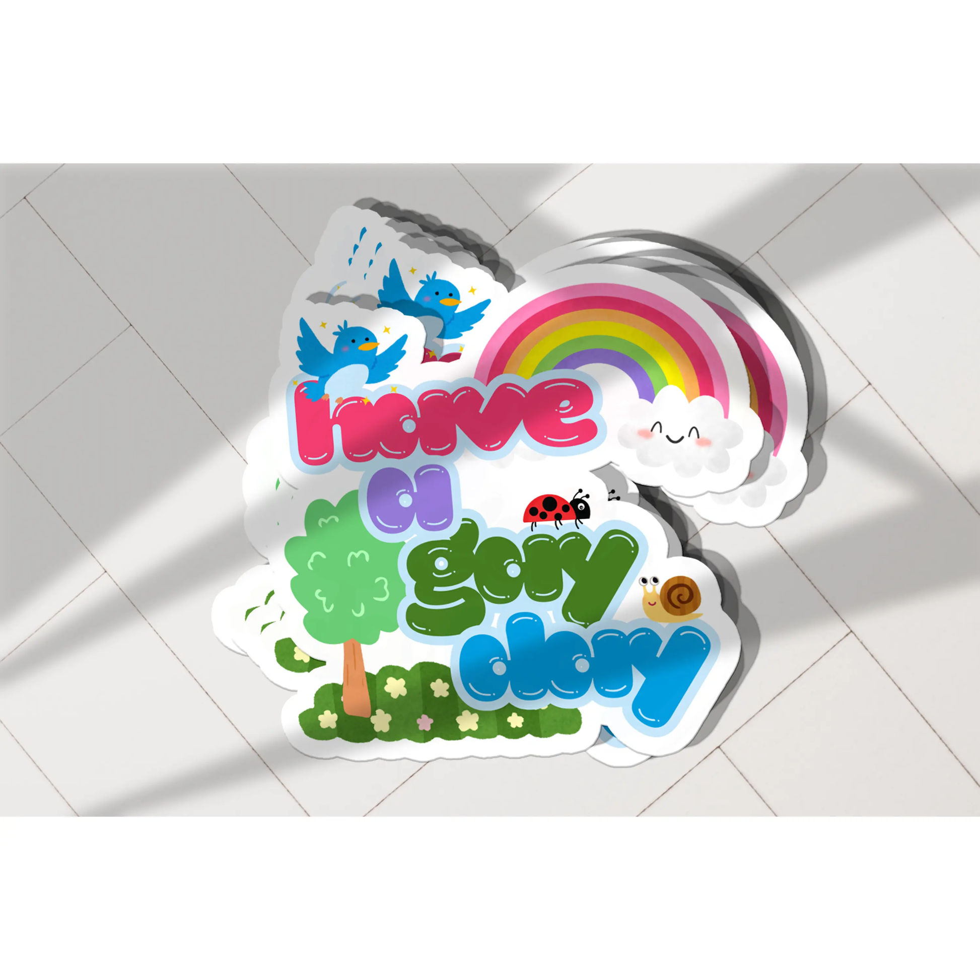 Light Gray Have a Gay Day Vinyl Sticker – Funny Rainbow Pride Decal