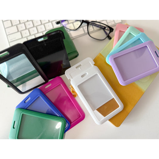 Premium 2-Card Badge Holder with Thumb Slot – Vertical & Horizontal – Hard Polycarbonate, Fits Standard Credit-Size Cards