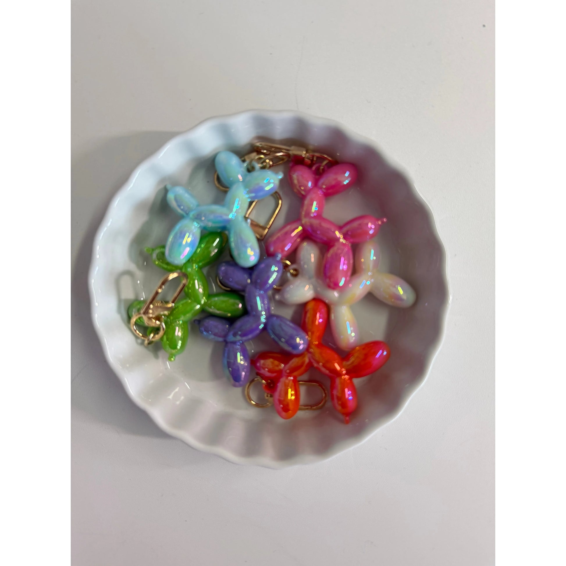 Gray Balloon Dog Acrylic Keychain | Bag Charm - 2"