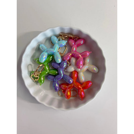 Gray Balloon Dog Acrylic Keychain | Bag Charm - 2"