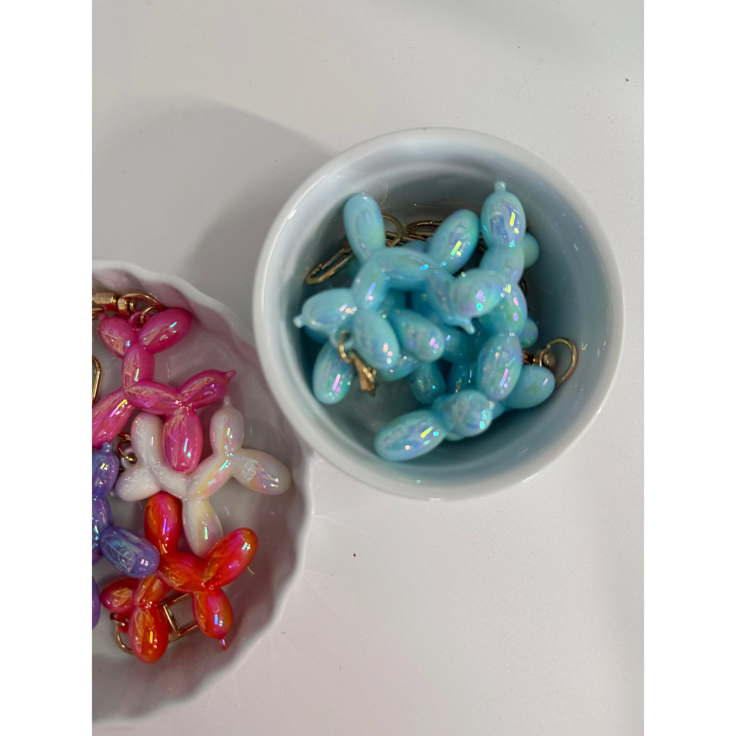 Gray Balloon Dog Acrylic Keychain | Bag Charm - 2"