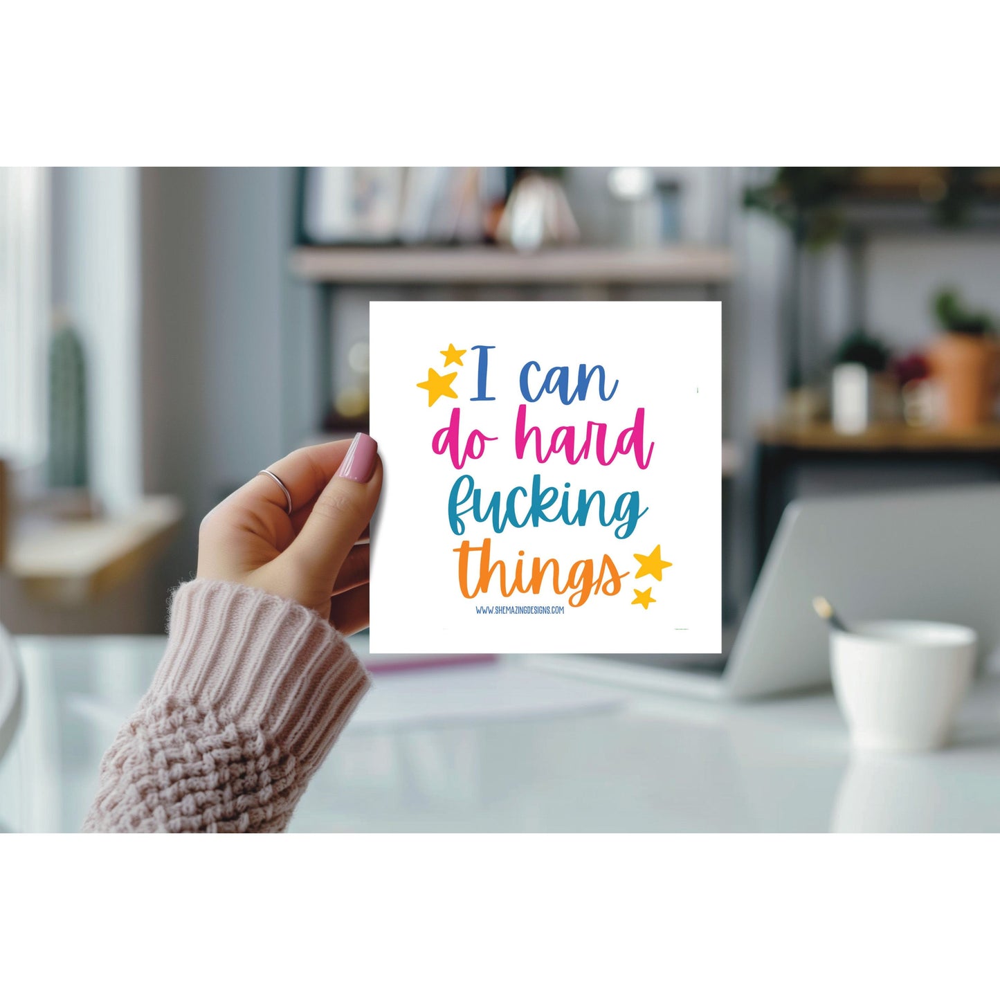 I Can Do Hard Fucking Things Mirror Cling Decal