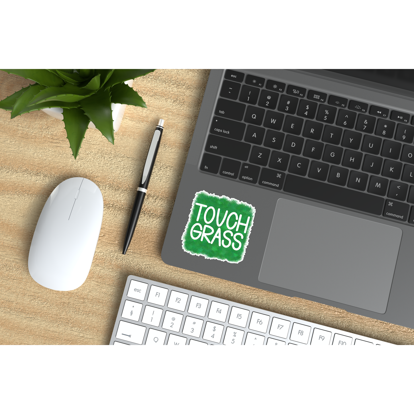Touch Grass Vinyl Sticker – Funny Snarky Laptop, Water Bottle & Car Decal
