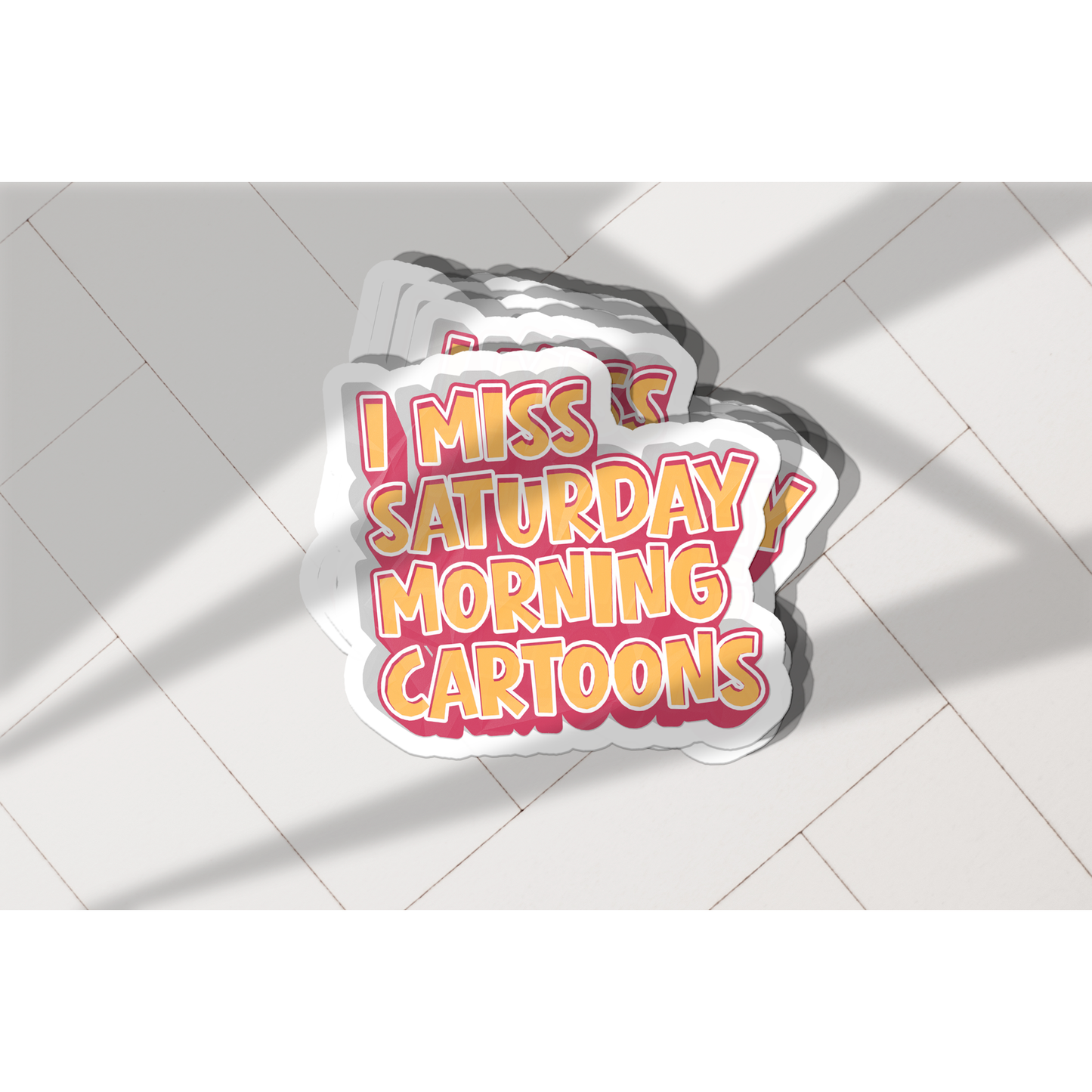 I Miss Saturday Morning Cartoons Vinyl Sticker – Retro Childhood Nostalgia