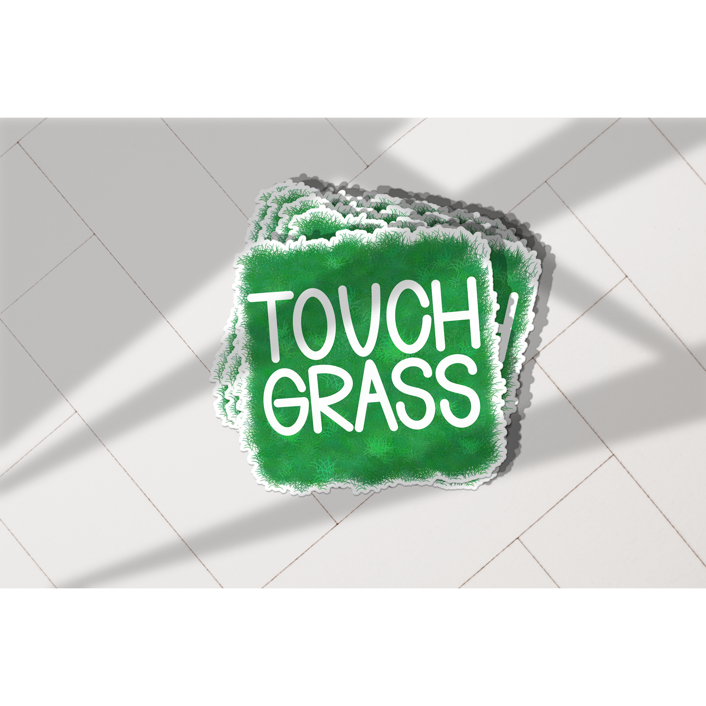 Touch Grass Vinyl Sticker – Funny Snarky Laptop, Water Bottle & Car Decal