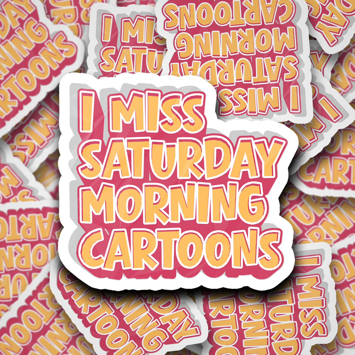 I Miss Saturday Morning Cartoons Vinyl Sticker – Retro Childhood Nostalgia