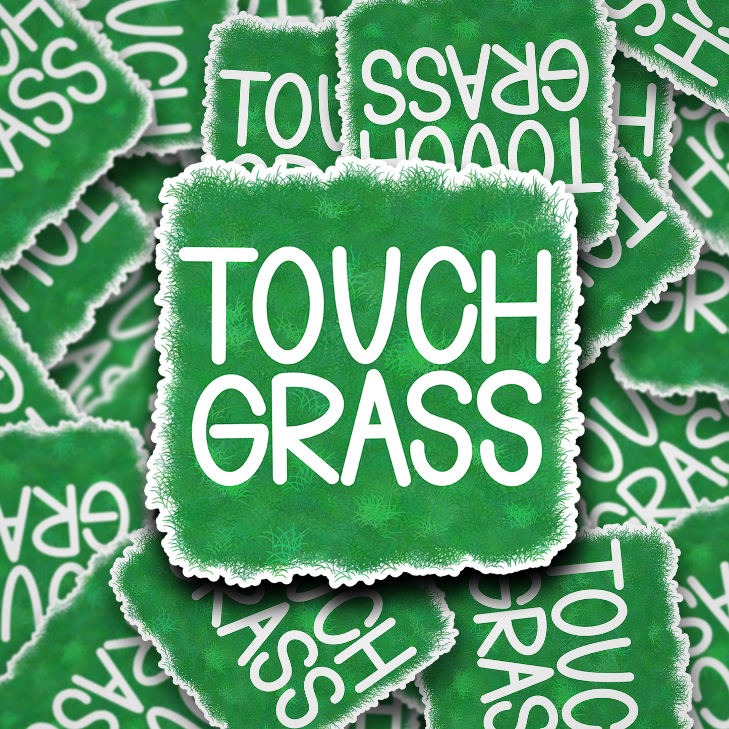 Touch Grass Vinyl Sticker – Funny Snarky Laptop, Water Bottle & Car Decal