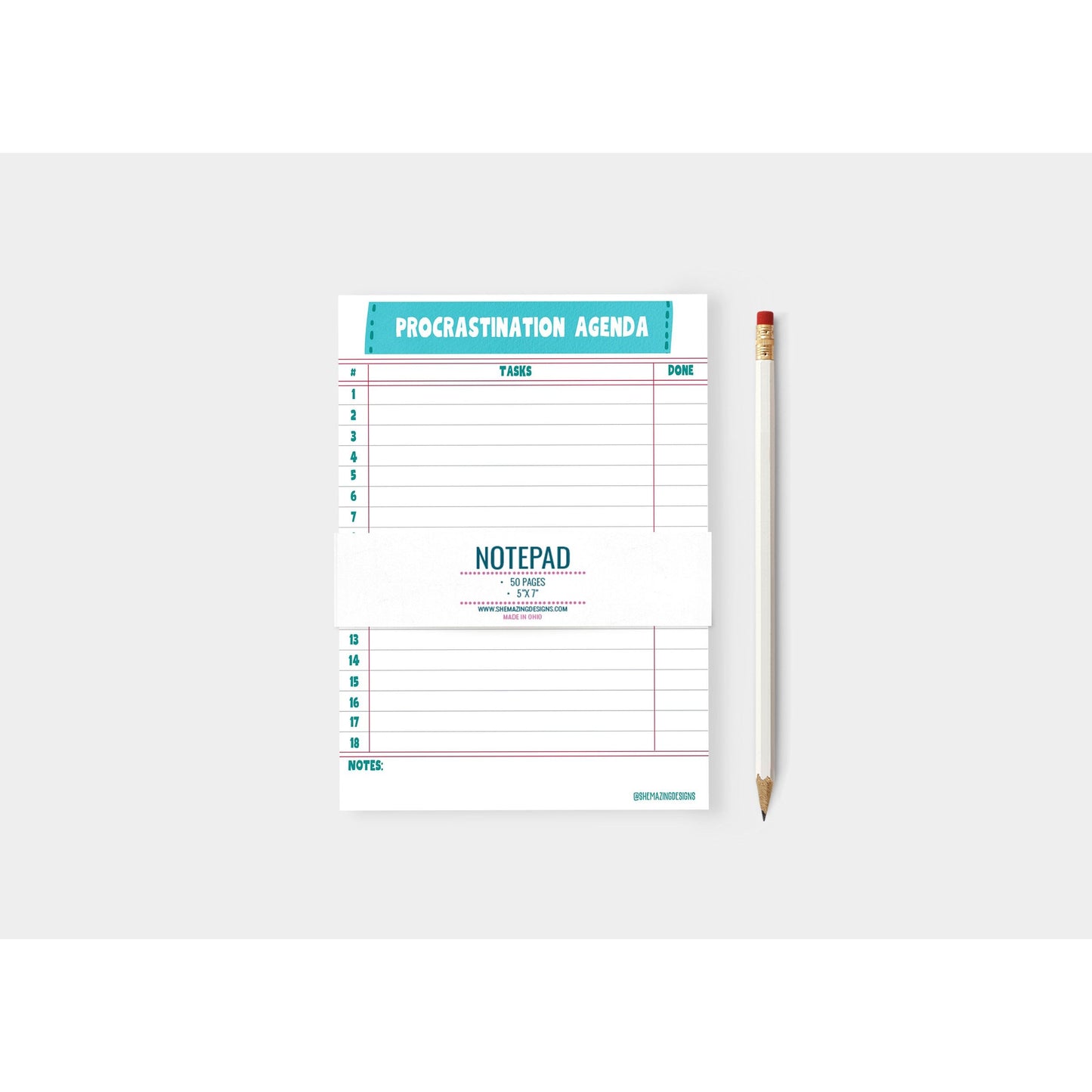 Procrastination Agenda Notepad - 5x7