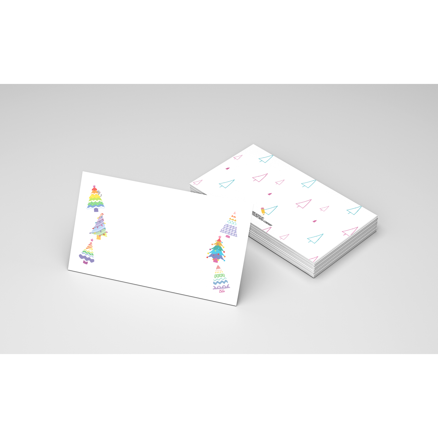 Rainbow Christmas Trees Mini Notes