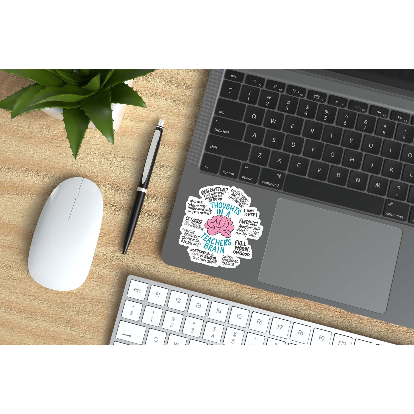 Teacher Thoughts - Teacher Brain Vinyl Sticker